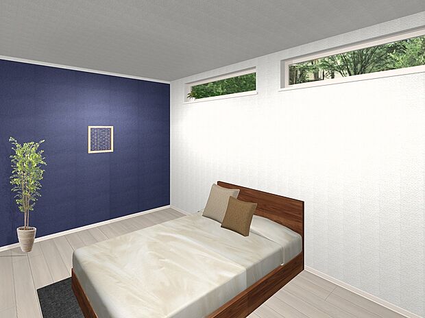 【内観イメージ図（寝室）】建物価格4050万円、建物面積100.96m2 / 建物価格は本プランでの参考価格となります。
※内観図に表示のある家具調度品植栽はイメージです。
