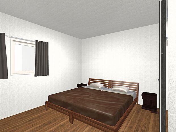 【2号地プラン例内観イメージ図（寝室）】建物価格4520万円、建物面積118.16ｍ2/ 建物価格は本プランでの参考価格となります。
※内観図に表示のある家具調度品植栽はイメージです。