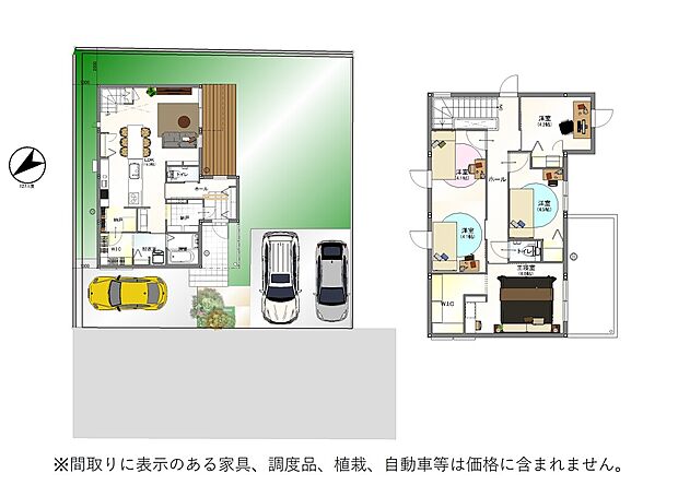 【5号地プラン例】建物面積：114.54m2
建物本体価格（税込）：4610万円
※建物価格は本プランでの参考価格となります。
※別途、建築確認申請費用等が必要です。
間取り：3LDK
構造：鉄骨系ユニット工法
※掲載プランは一例です。
※今回の分譲地ではセキスイハイム中四国にて施工を行うことが建築条件になりますが、プランにつきましてはお客様が自由にお決めいただくことができます。