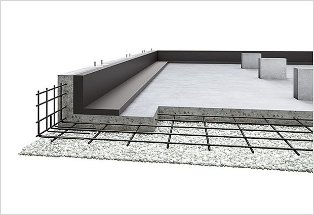 ベタ基礎
液状化に強い、建物を面で支えるベタ基礎。
