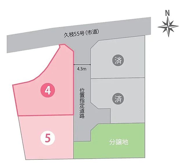 【区画図】市道に面したアクセス良好な立地、暮らしやすさが魅力です。