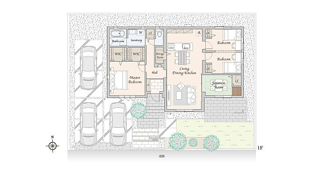 No.9/4LDK+WIC 木質系ユニット工法平屋
1F:95.30m2(約28.82坪)