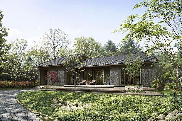 【【商品ラインナップ：木質系】2×6のおしゃれな平屋～GTU-】存在感がありながらも自己主張し※セキスイハイムの代表外観です。お客様のご希望に合わせて商品タイプをお選びいただけます