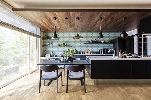 【【参考インテリア】】カフェのような印象のキッチン＆ダイニング
※お客様のご希望に合わせてインテリアコーディネーターがご提案します