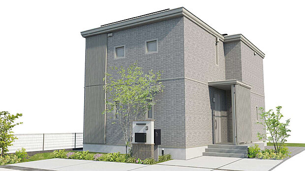 【No.3】No.3／外観パース
鉄骨系ユニット工法2階建
設備：太陽光発電6.36kW、蓄電池12.0kWh
※完成予想図