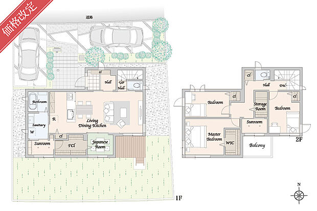 【4LDK+WIC】主な設備:太陽光発電システム 5.92kW、蓄電池 9.9kWh
※掲載の間取り・外構・植栽等は図面を基に書き起こしたもので、実際と異なる場合があります。※間取りに記載された家具類、自動車等は、一部を除き販売価格には含まれません。