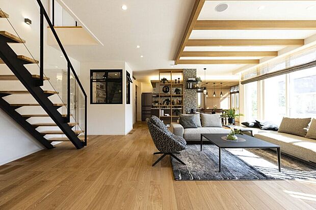 【【参考インテリア】】リビング内階段のある明るいLDKで家族だんらんを。※お客様のご希望に合わせてインテリアコーディネーターがご提案します
