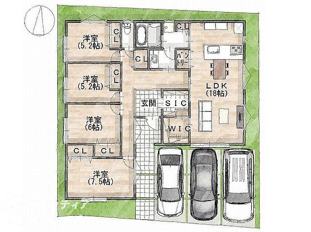 建物プラン面積:122.00m2 建物プラン価格:2000万円 -