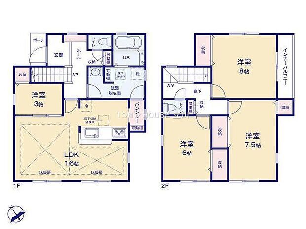 (4号棟)、価格5480万円、4LDK、土地面積132.6m2、建物面積104.49m2