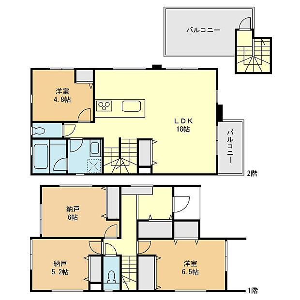 【2LDK+2S】３号棟間取図