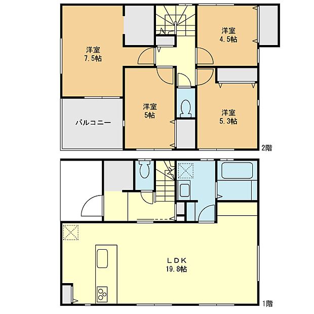【4LDK】間取図2号棟