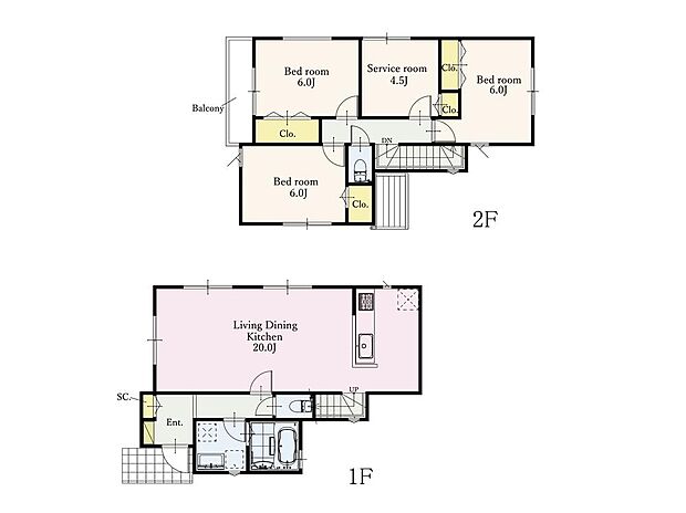 【3LDK+S】1号棟間取図