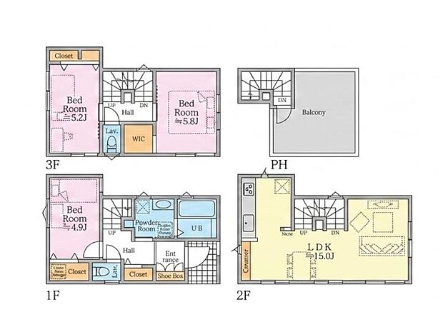 【3LDK】2号棟間取図