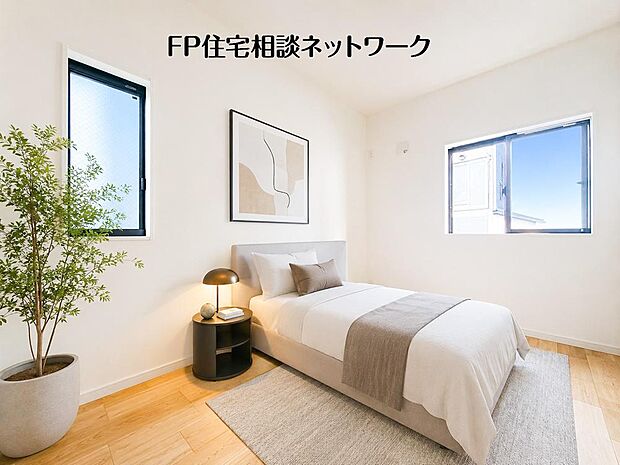 寝室は常に明るく、気持ちの良い毎朝を迎えられます。（本画像はCGで作成しており、実際に現地に家具はおかれておりません。また価格に家具は含まれておりません。）