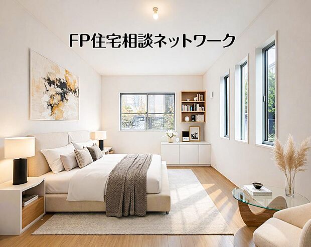 【リビング以外の居室】寝室は常に明るく、気持ちの良い毎朝を迎えられます。（本画像はCGで作成しており、実際に現地に家具はおかれておりません。また価格に家具は含まれておりません。）