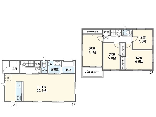 【4LDK】B7号棟間取図