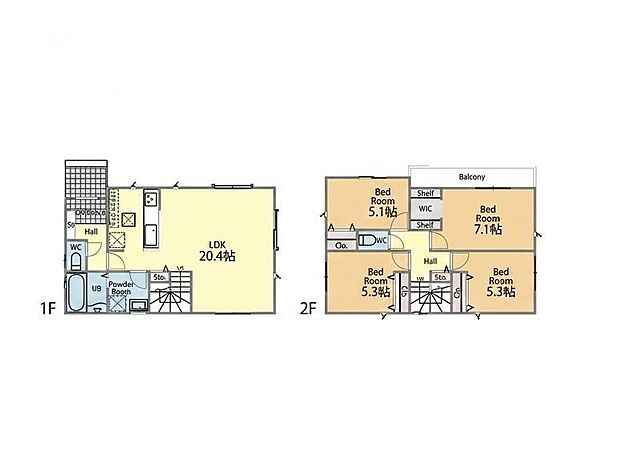 【4LDK】2号棟間取図