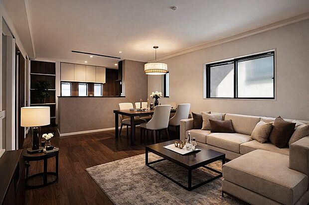 家族と過ごす時間を大切にしたい方にぴったりのゆとりある住空間です。(本画像はCGで作成しており、実際に現地に家具はおかれておりません。また価格に家具は含まれておりません。)