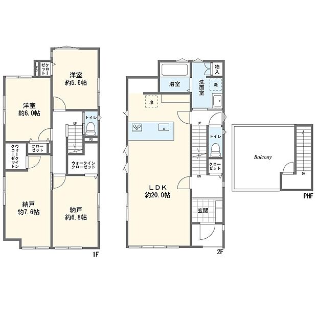 【2LDK+2S】C棟間取図
