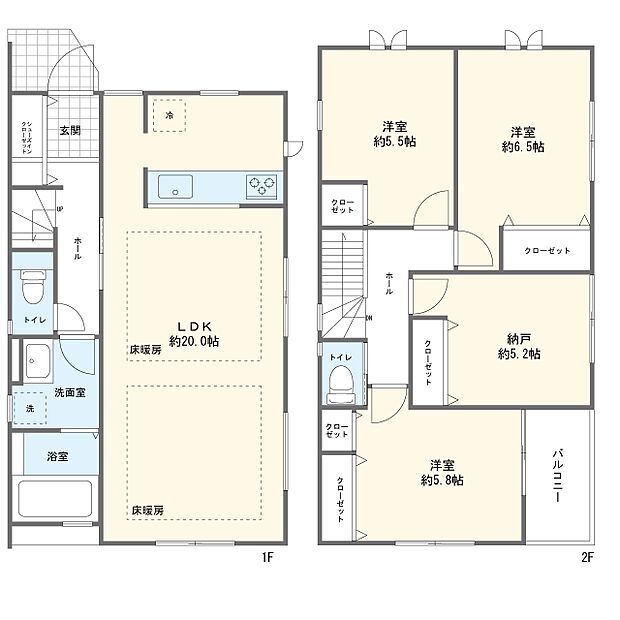 【3LDK+S】間取図3号棟