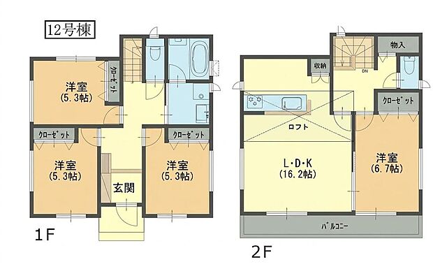 【4LDK】12号棟間取図