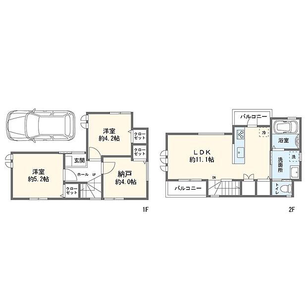 【2LDK+S】間取図