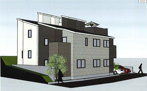 外観イメージパース（※車はイメージです。価格には含まれません。）