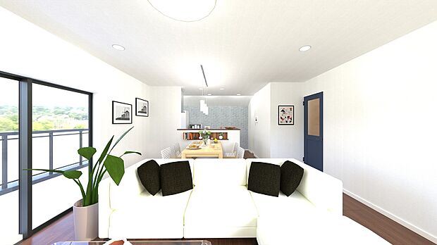 【完成予想図(外観)】内観イメージパース（３号棟）