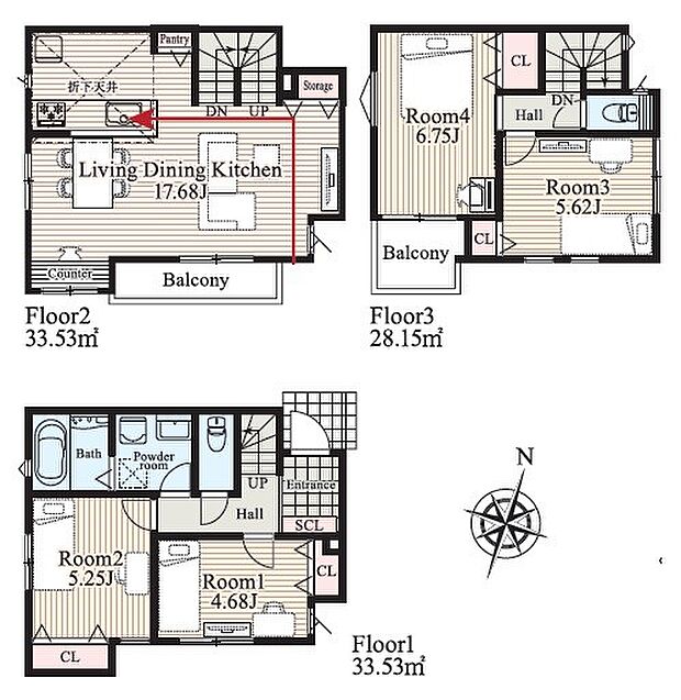 【4LDK】3号棟間取り