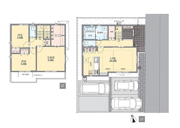 【3LDK】※土地面積に協定道路52.83ｍ2を含みます。
