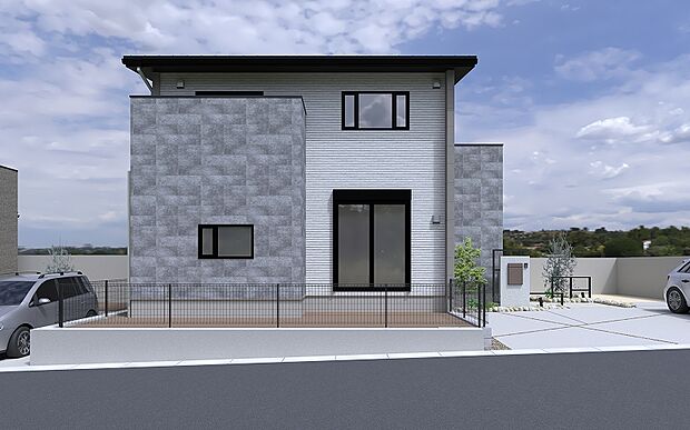 No.13│迫力ある石積み調の外壁がリゾートのような非日常を演出。陽光注ぐテラスや明るいリビングで、家族と優雅な休日を過ごすホワイトモダンな邸宅。
