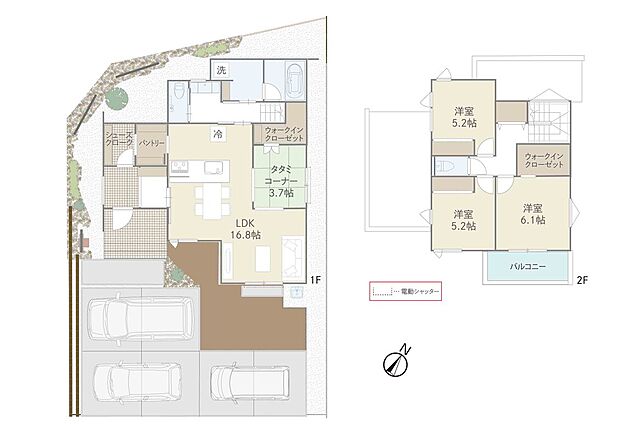 パントリー、シューズクローク、ウォークインクローゼット×2、パントリーなど、収納豊富なお家です。