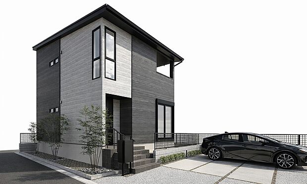【【建築例】サーラタウン刈谷小垣江No.1】駐車スペース3台。敷地面積/150.46m2(45.51坪)延床面積/103.01m2(31.16坪)・1F面積/56.63m2(17.13坪)2F/46.38m2(14.02坪)