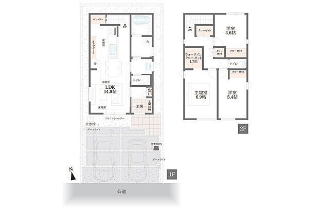 こちらの間取りの住まいは、7月よりモデルハウスとして公開しております。家具を設えることで、実際の暮らし心地をより鮮明にイメージいただけます。