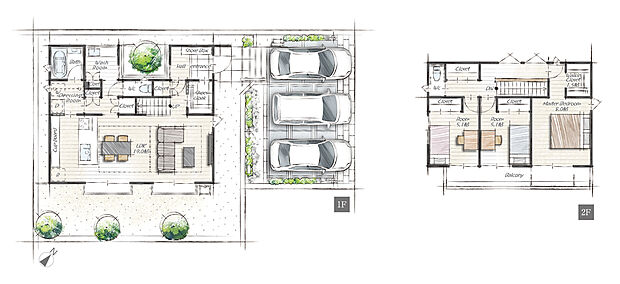 共働きや習い事ですれ違いが多い中、子どもと顔を合わせるタイミングがふえる「リビングスルー階段」を採用。
いつでも「ただいま」「おかえり」が聞こえる空間にしました。