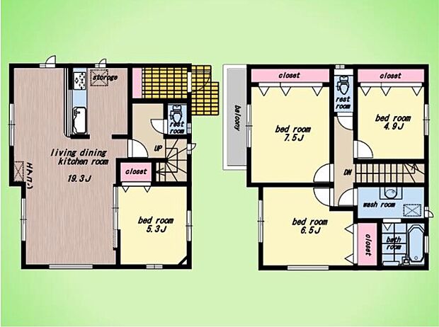 【4LDK】■三方向角地のようなたたずまい
■車2台
■リビングエアコン付き