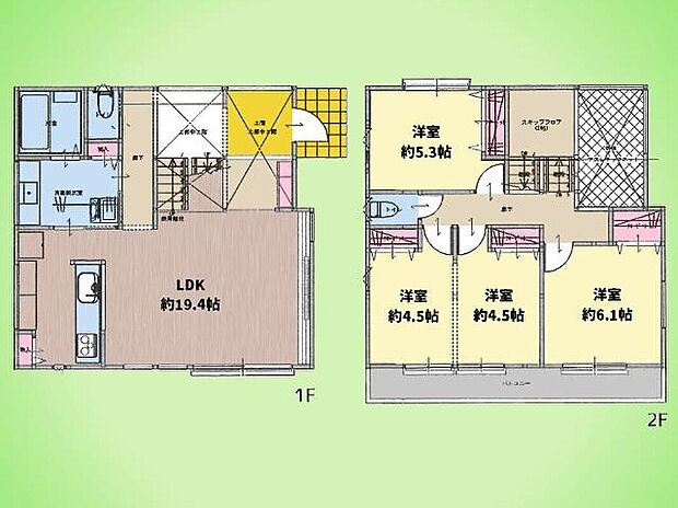 (2号棟)、価格5480万円、4LDK、土地面積186.61m2、建物面積103.92m2