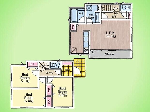 (A号棟)、価格5480万円、3LDK、土地面積98.93m2、建物面積78.87m2