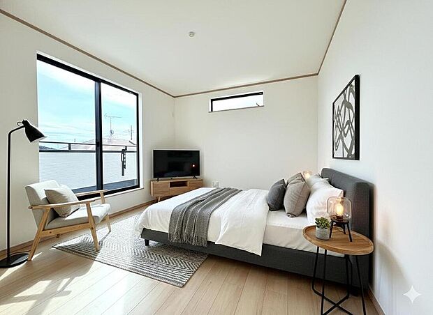 ◇◆洋室◆◇
差し込む光が心地良い洋室は一日中快適に過ごせる空間です。
本画像はCGで作成しており、実際に現地に家具は置かれておりません。また、価格に家具は含まれておりません。