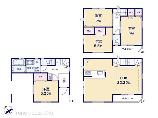 1号棟　4LDK　敷地面積60.58m2　建物面積111.36m2