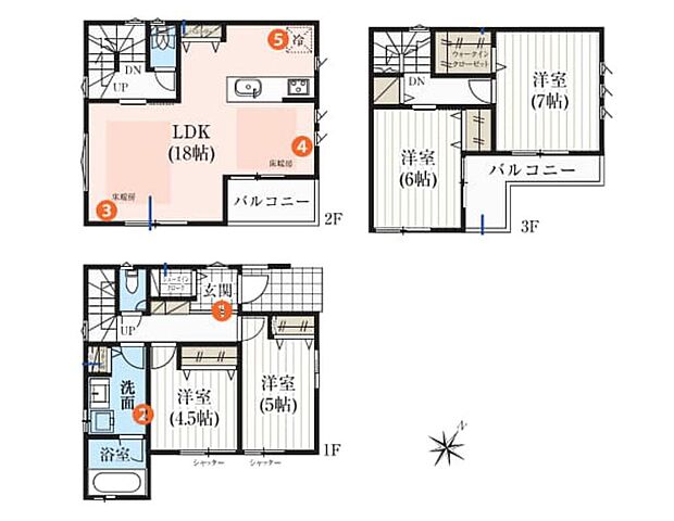 (B号棟)、価格5080万円、4LDK、土地面積75.56m2、建物面積104.33m2