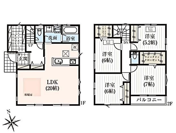(B号棟)、価格4580万円、4LDK、土地面積125.38m2、建物面積110.96m2