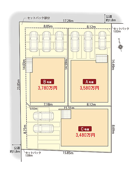 一宮市今伊勢町本神戸の家3期　区画図