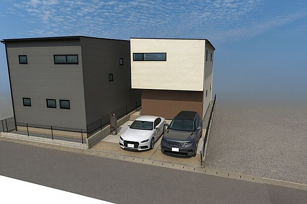 外観パース　右：A号棟、左：B号棟
■完成済・内覧可■
お気軽にお問合せ下さいませ。