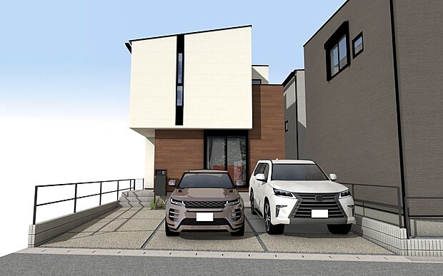 A号棟
■白×木目のアクセント外壁で温かみのあるナチュラルスタイル