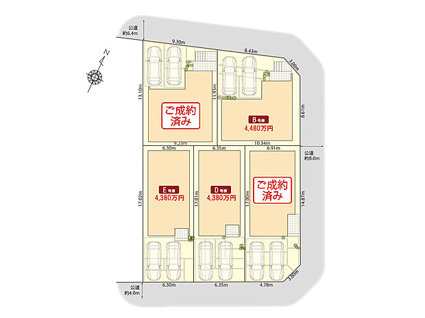 守山区原境町の家2期　区画図