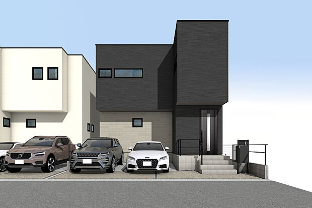 外観パース(A号棟)
並列2台駐車可！