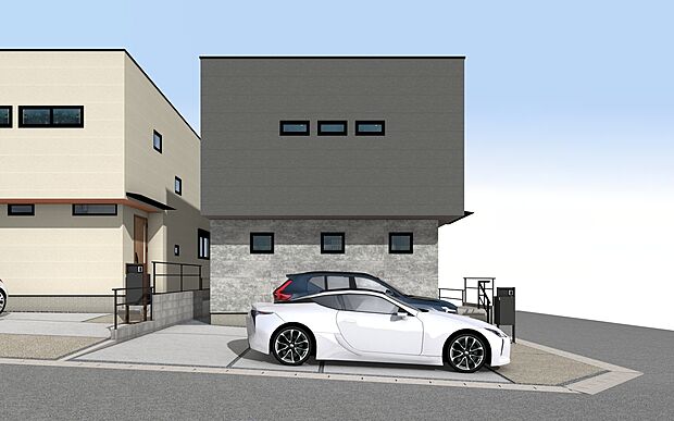 外観パース(A号棟)
3台駐車可！