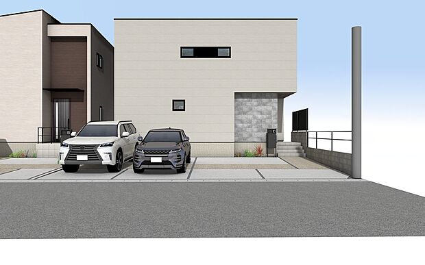 外観パース　A号棟
■未完成物件の為、モデルハウスへのご案内も致します。お気軽にお問合せ下さいませ。