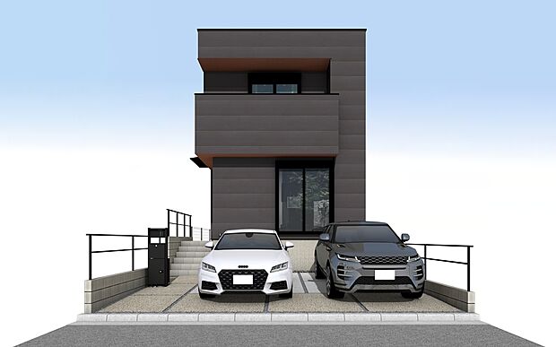 注文住宅から生まれたこだわりの住まい。アクセントのある外観、室内も洗練されたデザインで設計しています。間取りにもこだわり、目的ごとに分けられるよう収納スペースを各所に配置しています。
